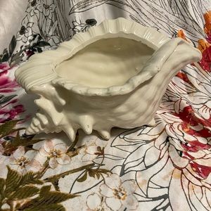 Vintage conch shell planter
